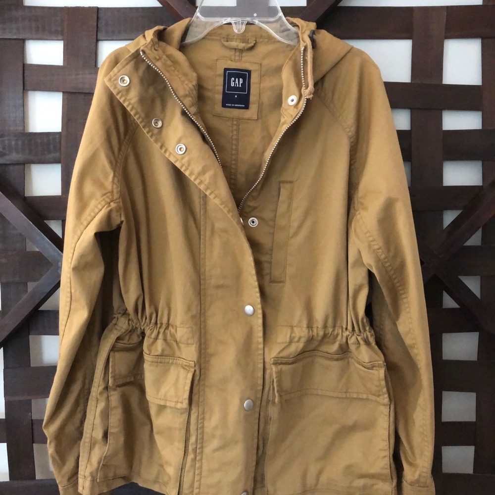 Gap Tan Field Jacket with Hood Size Small - Picture 2 of 6